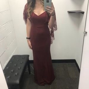 Lulu’s maroon backless formal dress